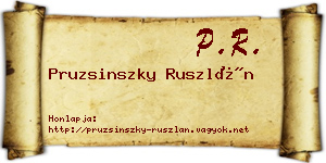 Pruzsinszky Ruszlán névjegykártya